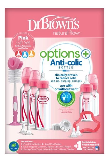 Dr Brown's Giftset standaard fles roze (1 Set)