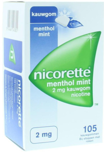 Nicorette Kauwgom 2 Mg Menthol Mint 105st