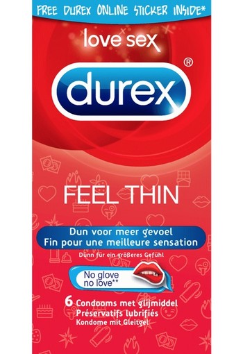 Durex Feel Thin Condooms 6 stuks