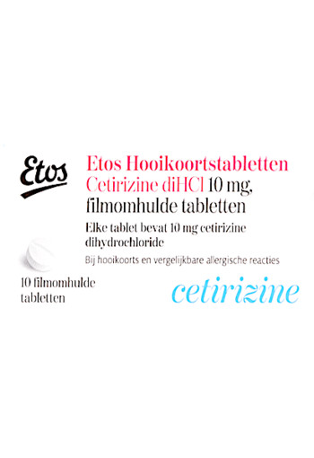 Etos Hooikoortstabletten Cetirizine DiHCl 10 mg 10 stuks