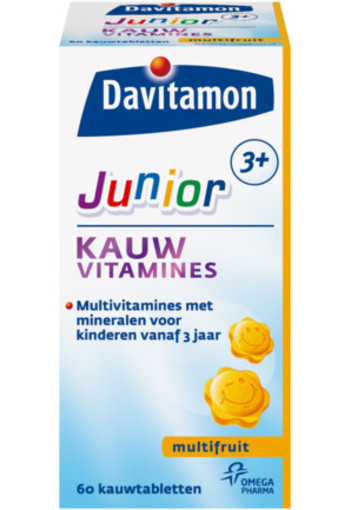 Davitamon Junior 3+ Kauwvitamines Multifruit 60kt