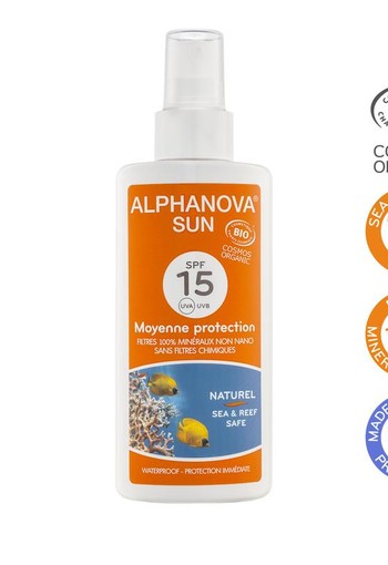 Alphanova Sun Sun vegan spray SPF15 (125 Milliliter)