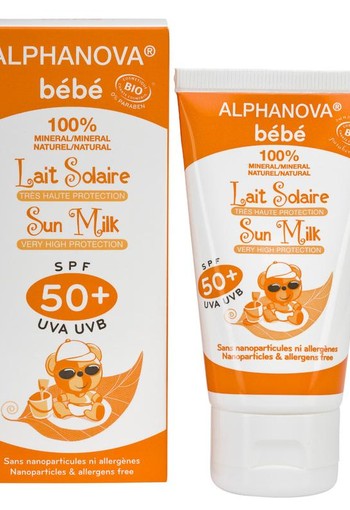 Alphanova Sun Sun zonnebrand milk baby SPF50 zonder parfum (50 Gram)
