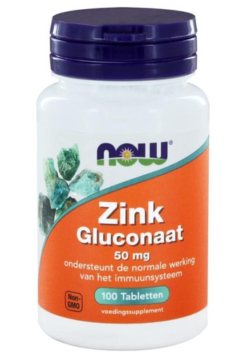 NOW Zink gluconaat 50 mg (100 Tabletten)