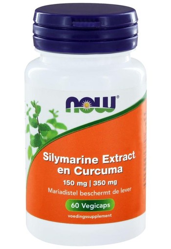 NOW Silymarine/mariadistel extract en curcuma (60 Vegetarische capsules)