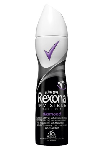 Rexona Invisible Black + White Diamond Aerosol Anti-transpirant voor vrouwen 150ml