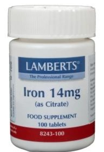 Lamberts IJzer citraat 14 mg (100 Tabletten)