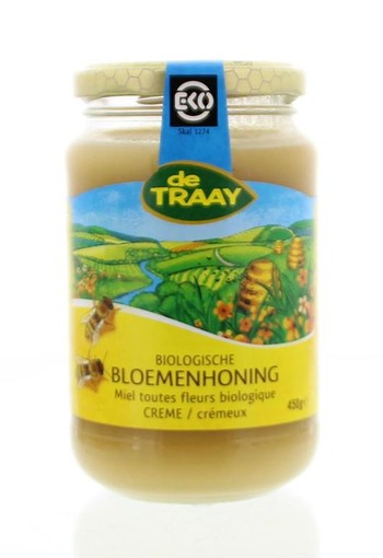 Traay Bloemenhoning creme bio (450 Gram)