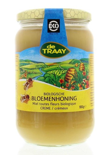 Traay Bloemenhoning creme bio (900 Gram)