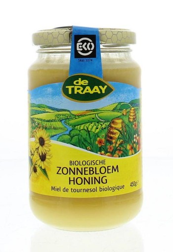 Traay Zonnebloemhoning creme eko bio (450 Gram)
