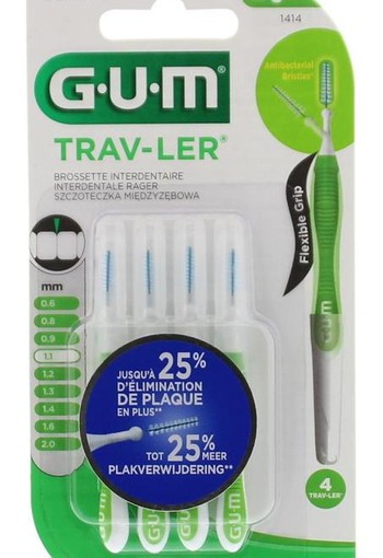 GUM Trav-ler rager 1.1 mm (groen) (4 Stuks)