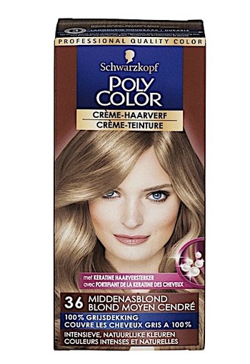 Schwarzkopf Poly Color 36 Midden Asblond Crème Haarverf