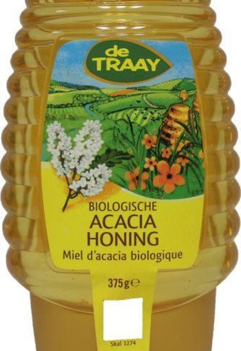 Traay Acaciahoning knijpfles bio (375 Gram)
