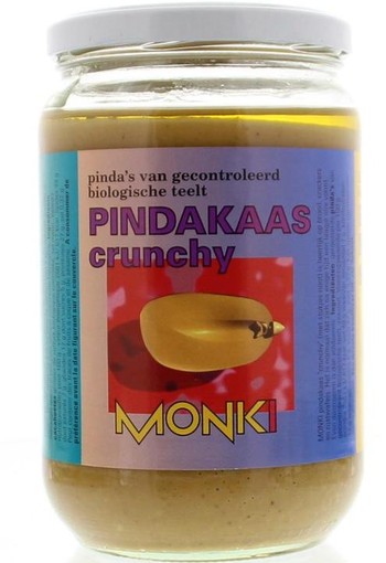 Monki Pindakaas crunchy met zout eko bio (650 Gram)