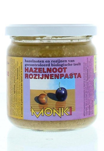 Monki Hazelnoten-rozijnenpasta eko bio (330 Gram)
