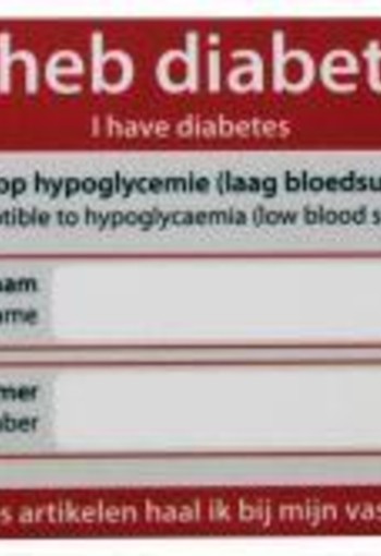 Zorgtotaal Diabetes noodkaart (10 Stuks)