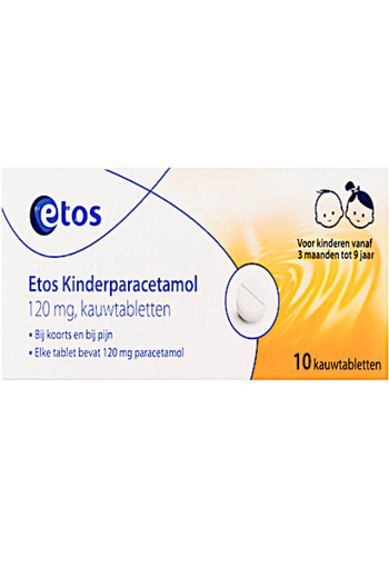 Etos Kin­der­pa­ra­ce­ta­mol kauw­ta­blet­ten 120 mg 10 stuks