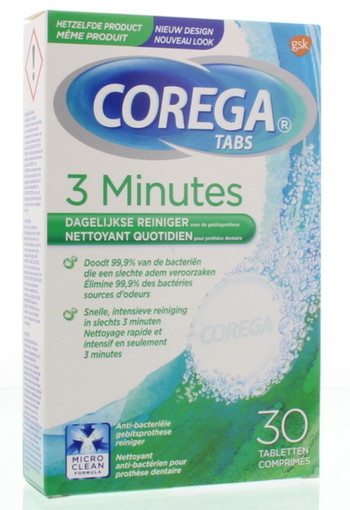 Corega Tabletten 3 minuten (30 Tabletten)