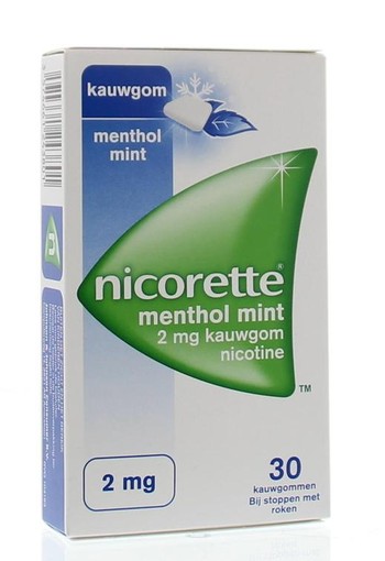 Nicorette Kauwgom 2 mg menthol mint (30 Stuks)