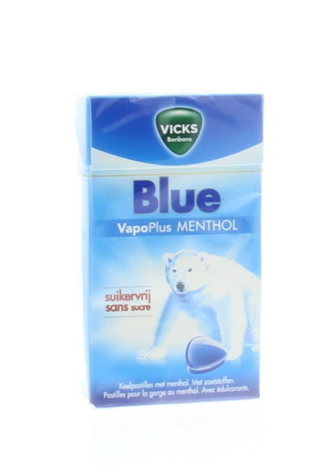 Vicks Blue menthol suikervrij box (40 Gram)