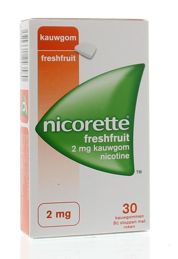 Nicorette Kauwgom 2 mg freshfruit (30 Stuks)