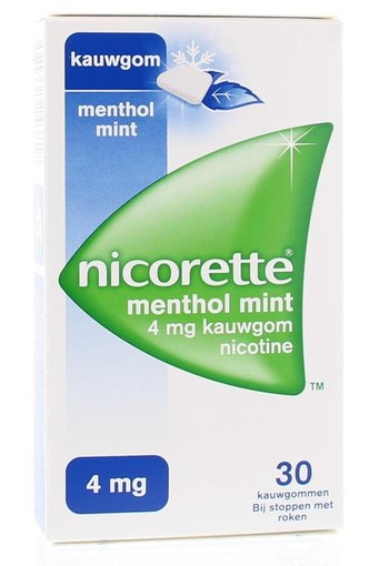 Nicorette Kauwgom 4 mg menthol mint (30 Stuks)