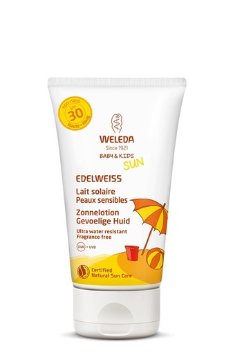Weleda Edelweiss zonnelotion gevoelige huid SPF30 (150 Milliliter)