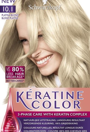 Schwarzkopf Keratine Color Haarverf 10.1 Platina Blond (1 Set)
