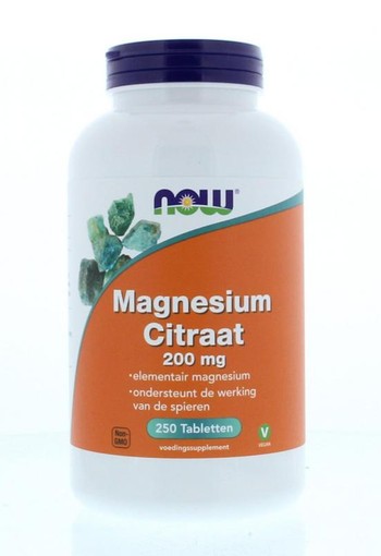 NOW Magnesium citraat 200 mg (250 Tabletten)