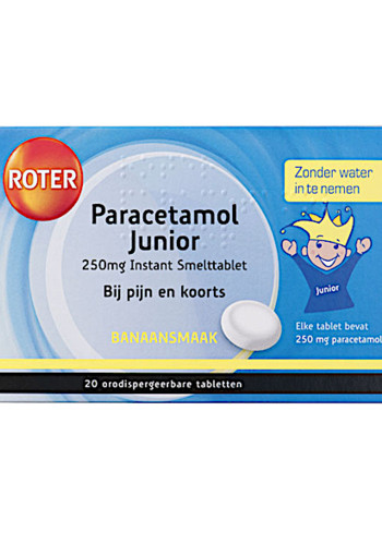 Ro­ter Pa­ra­ce­ta­mol ju­ni­or 250 mg smelt­ta­blet­ten 20 stuks