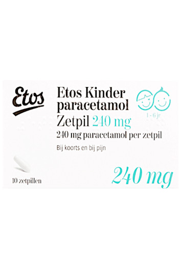 Etos Kin­der­pa­ra­ce­ta­mol zet­pil­len 240 mg 10 stuks