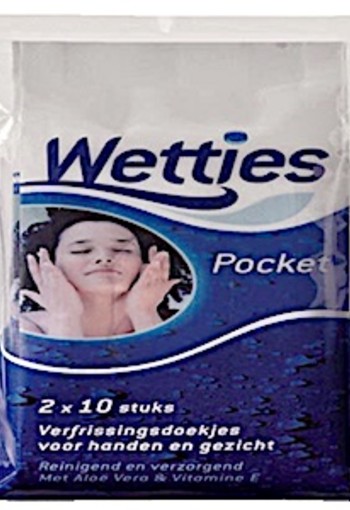 Wetties Pocket Verfrissingdoekjes 2x10st