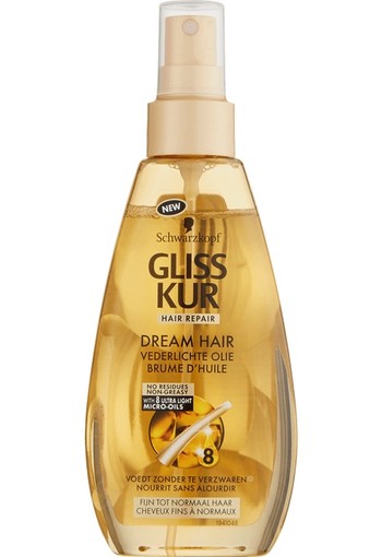 Schwarzkopf Gliss Kur Oil Nutritive Dream Hair Vederlichte Olie 150 ml