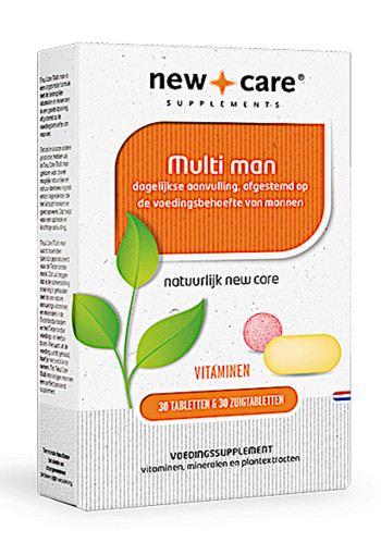 New Care Multi Man dagelijkse aanvulling, afgestemd op de voedingsbehoefte van mannen 60 tabletten 
