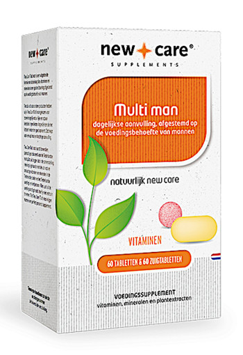 New Care Multi Man dagelijkse aanvulling, afgestemd op de voedingsbehoefte van mannen 120 tabletten 