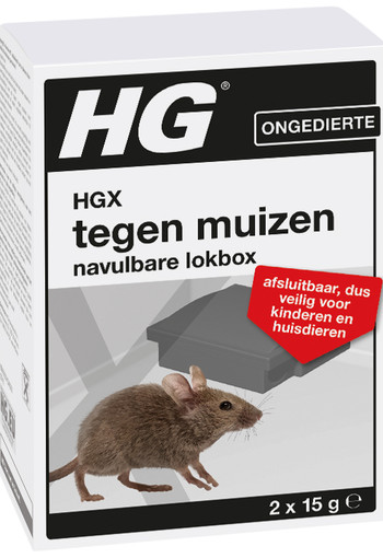 HG X lokbox tegen muizen & navulling (1 Set)