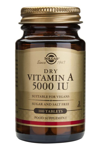 Solgar Vitamin A 5000 IU (1502 µg) (Droge vorm, met vitamine C) (100 tabletten)