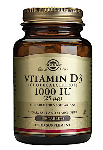 Solgar Vitamin D-3 25µg/1000IU (180 tabletten)
