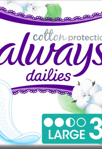 Always Dailies Cotton Protection Inlegkruisjes Large 32 stuks
