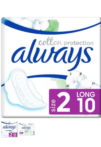 Always Cotton Protection Ultra Maandverband Met Vleugels Long 10 stuks