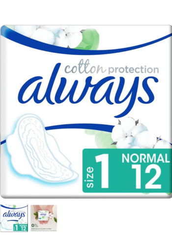 Always Cotton Protection Ultra Maandverband Met Vleugels Normal 12 stuks