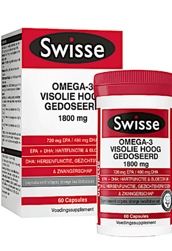 Swisse Voedingssupplement Omega-3 Visolie Hoog Gedoseerd 60 capsules