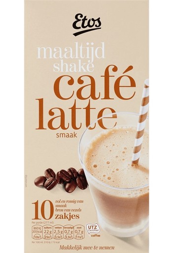 Etos Maaltijdshake Café Latte 10 Sachets