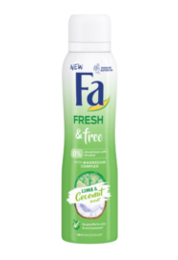 FA Deodorant spray fresh & free coconut & lime (150 Milliliter)