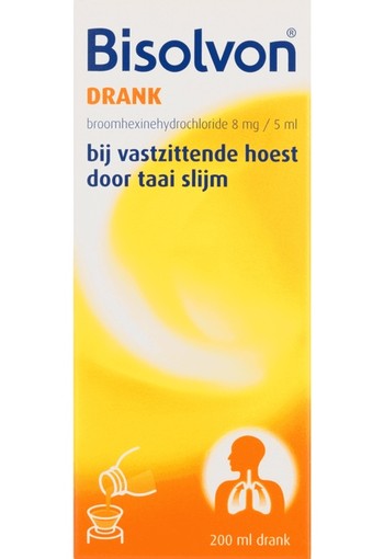 Bisolvon Drank Bij Vastzitten Hoest 8 mg/5 ml 200 ml