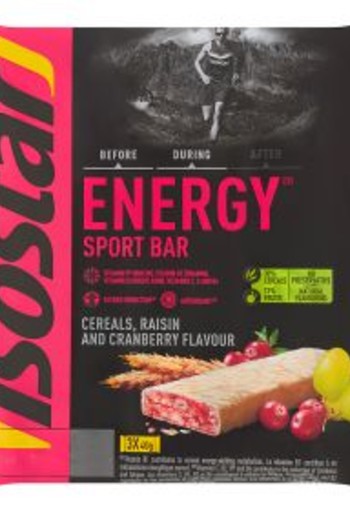 Isostar Energy sport bar cereals raisin cranberry 3x40g (120 Gram)