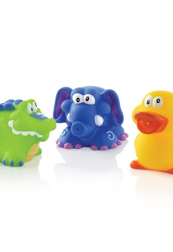 Nuby Spuitende badspeeltjes: krokodil, olifant en eend (1 Set)
