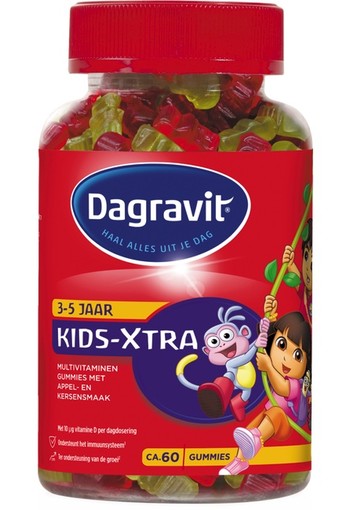 Dagravit Kids Xtra Multivitaminen Gummies Dora 60 EA, smelttablet 60 stuks smelttablet