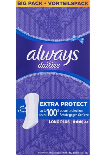 Always Dailies Extra Protect Inlegkruisjes Long Plus 44 stuks